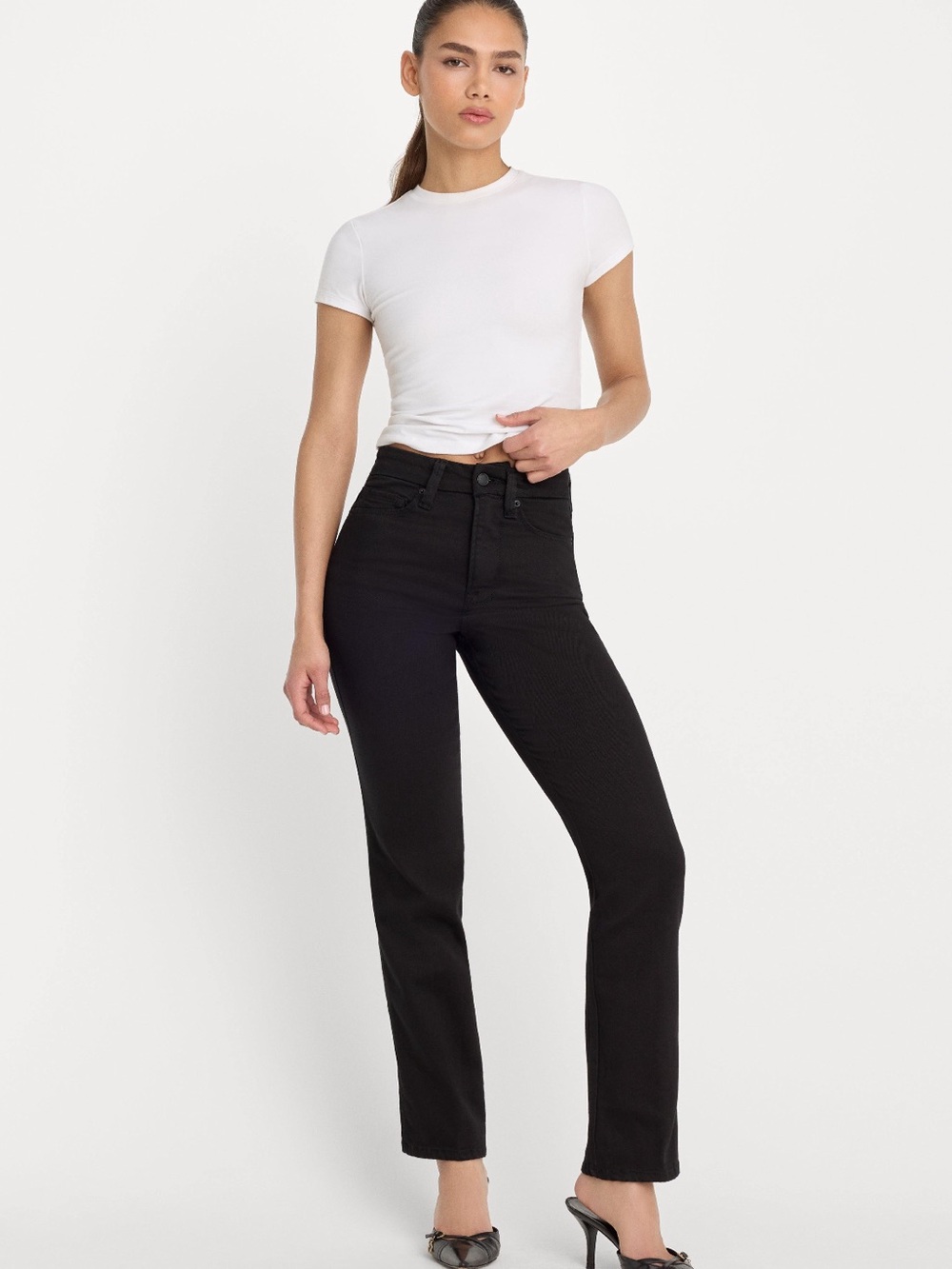Good American Good Legs Black High Rise Skinny Jeans Size 10/30 Stretch